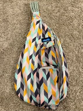KAVU Rope Sling Backpack Geometric Chevron Crossbody Bag